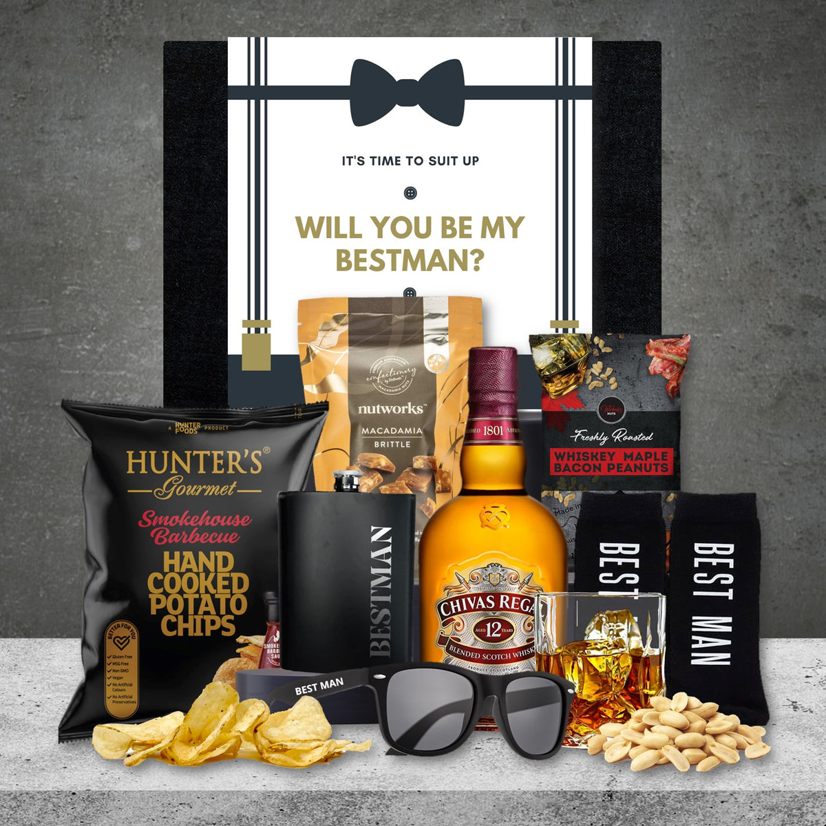 Buy Suit Up Best Man Hampers for Groomsman Hampers Galore