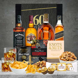 Happy 60th Birthday Whiskey & Nibbles Hamper