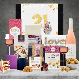 Happy 21st Birthday Rose Wine Hamper For Her