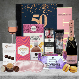 Happy 50th Birthday Luxury Moet Rose Hamper