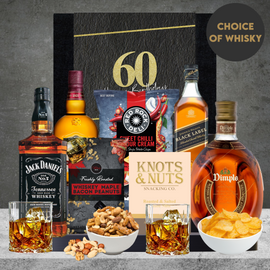 Happy 60th Birthday Whiskey & Nibbles Hamper