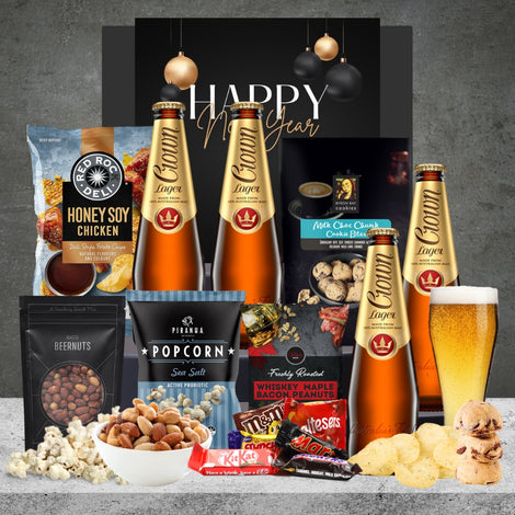 Happy New Year Snack Hamper 4 Crown Lager 330ml
