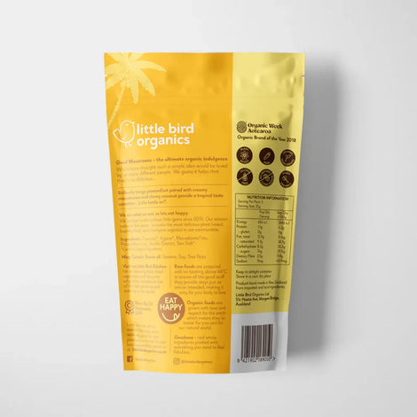 Little Bird Organics Good Macaroons Passionfruit + Macadamia 125g - back of pack