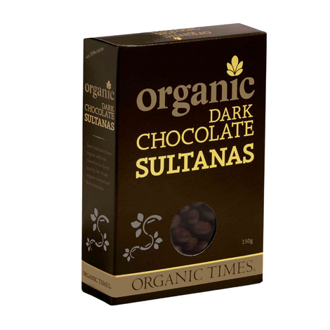 Organic Times Dark Chocolate Sultanas 150g