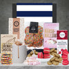 Hot chocolate gift hamper with biscuits and indulgent sweet treats