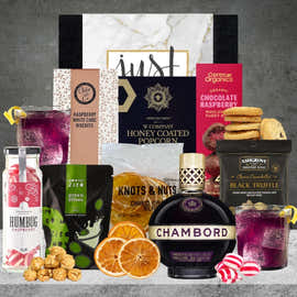 Chambord Raspberry Cocktail Hamper from Hampers Galore featuring raspberry liqueur and gourmet treats