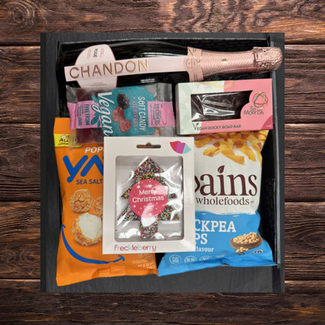 Chandon Rosé Christmas gift hamper with sparkling wine and vegan treats