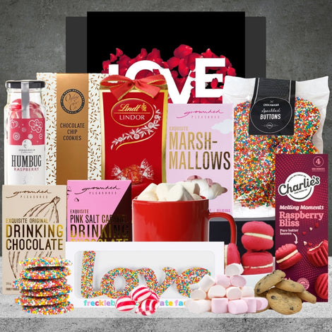 Chocolate & Snacks Valentines Gift Hamper featuring chocolates and delicious snacks