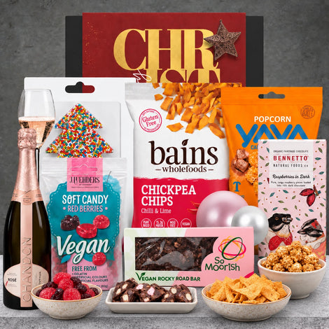 Christmas Chandon Rosé Vegan Hamper for Her featuring sparkling rosé and vegan-friendly treats