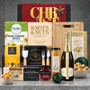 Festive Cheese Board & Sparkling Hamper from Hampers Galore featuring sparkling wine, gourmet cheese and festive treats