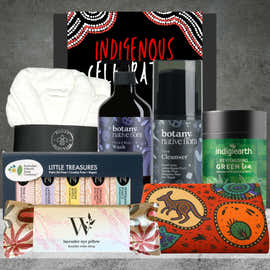 Indigenous Wellness Hamper from Hampers Galore featuring tea, coffee and thoughtfully curated treats