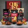 Jack Daniel's Old No. 7 Tennessee Whiskey Christmas hamper with baked pretzels, maple bacon peanuts, sweet chilli chips, bacon bites and rocky road cookies