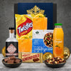 Joyful Australian vodka gift set with organic orange juice, cheese snacks, fruit and nut mix, and roasted almond chocolate.
Copy alt text