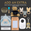 New baby girl gift hamper with soft baby essentials and keepsakes