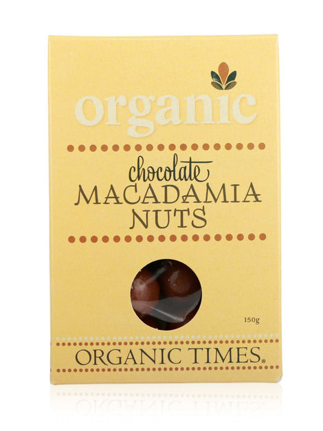 Organic Times Milk Chocolate Macadamia Nuts 150g
