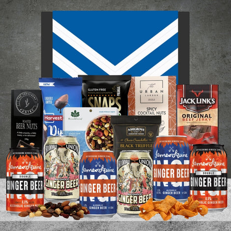Rugby league gift hamper with a selection of refreshing ginger beers