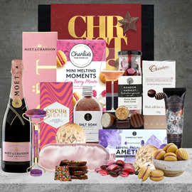 Pamper With Moet Rose Christmas Hamper