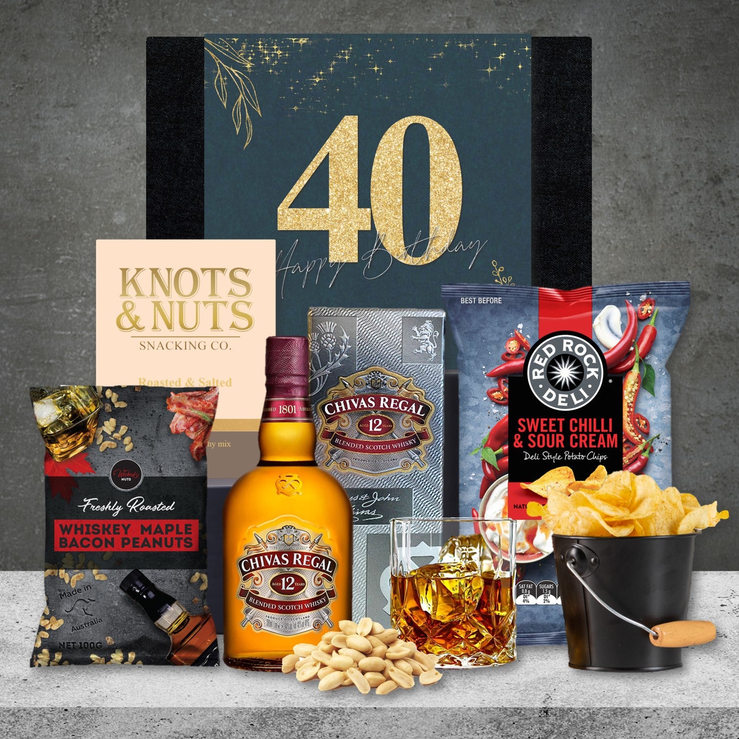 Happy 40th Whisky & Snack Birthday