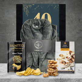 Happy 40th Plush Robe & Snacks