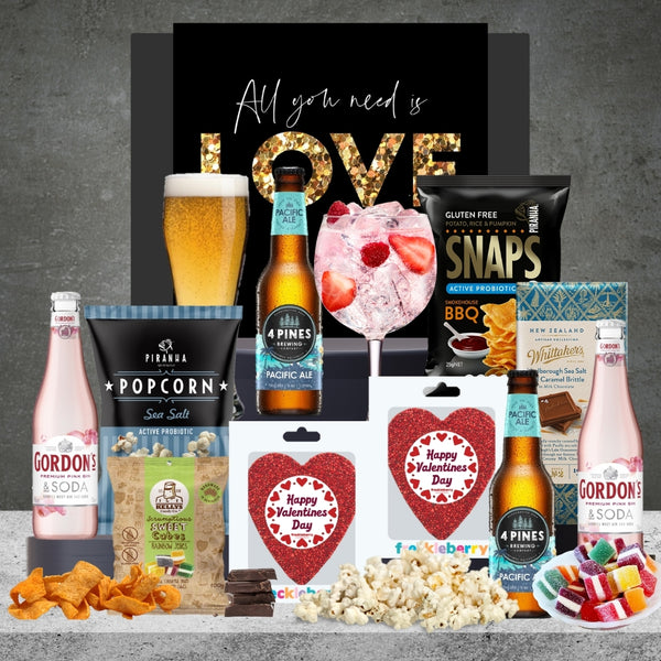 Valentine's with Beer & Gin Combo Hamper
