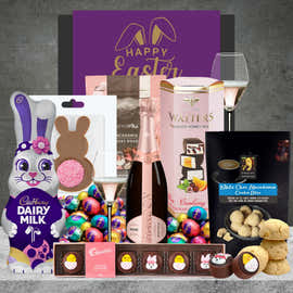 Chocolatier Easter Caramel Chocolates with White Choc Berry & Prosecco Easter Hamper Featured Image