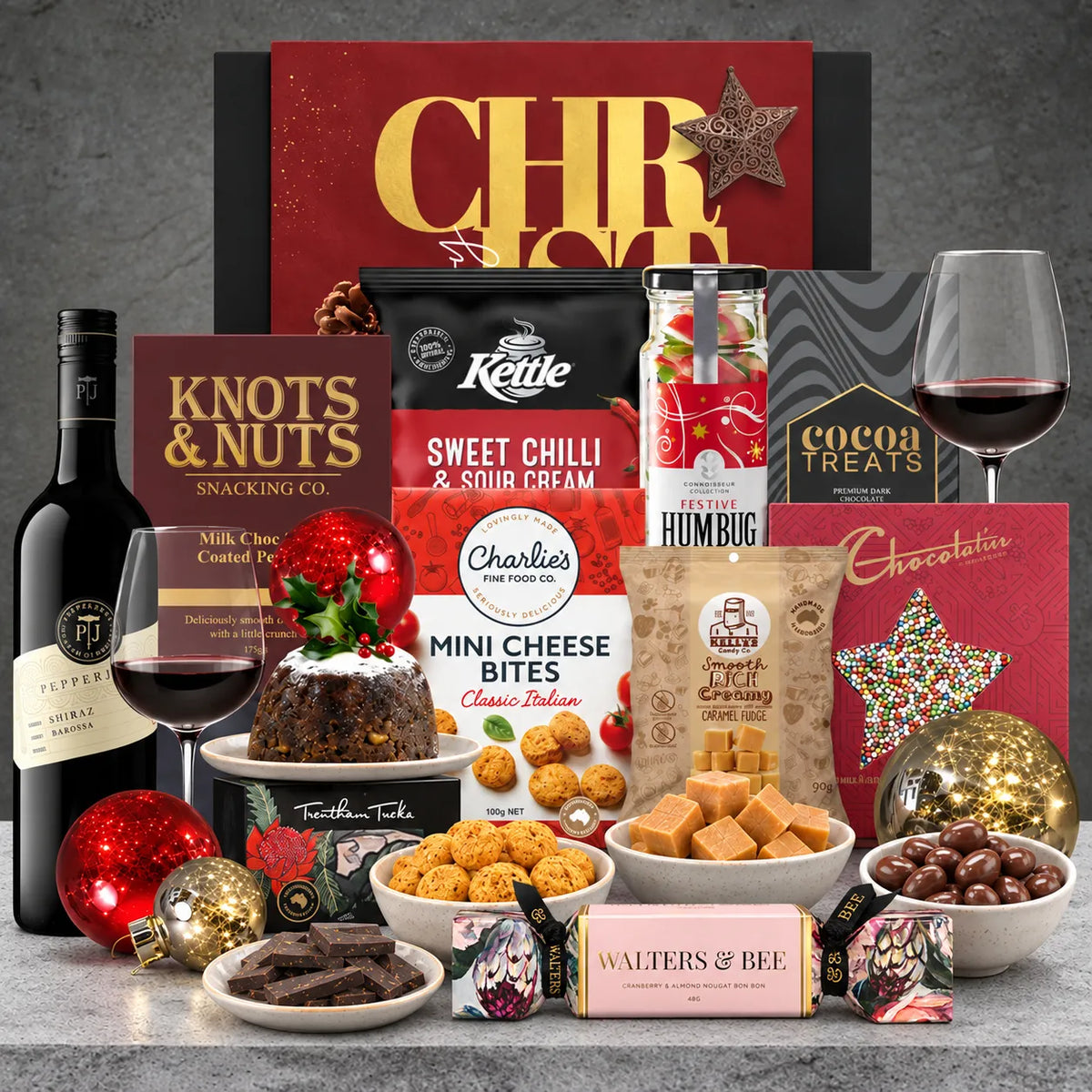 Christmas Pudding & Wine Hamper