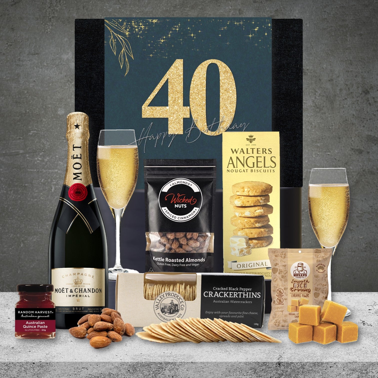 Happy 40th Gourmet Moet Nibbles Birthday