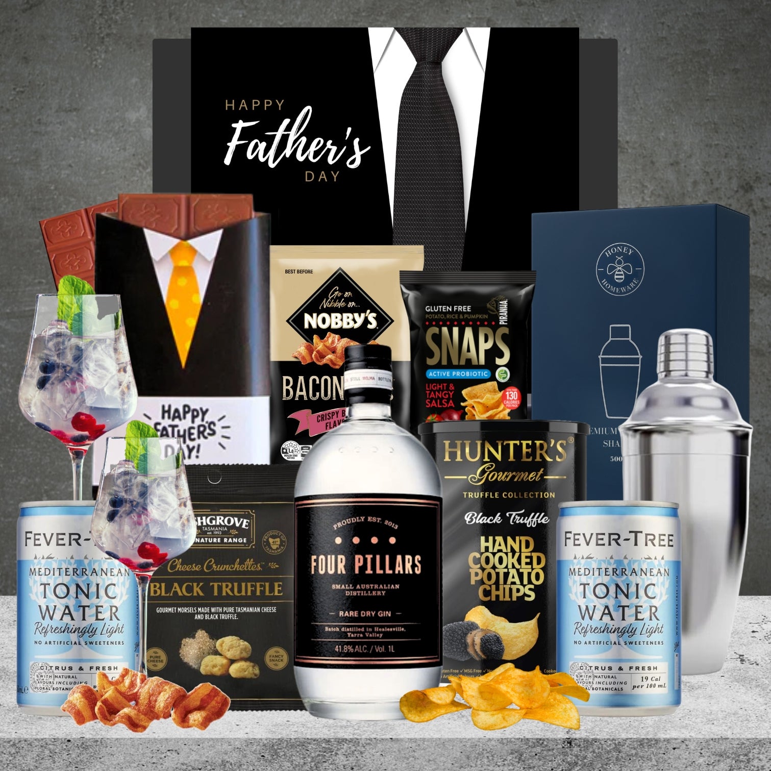 Four Pillars Gin & Shaker Hamper For Dad