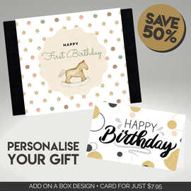 1st Baby Birthday Sleeve + Card Bundle
