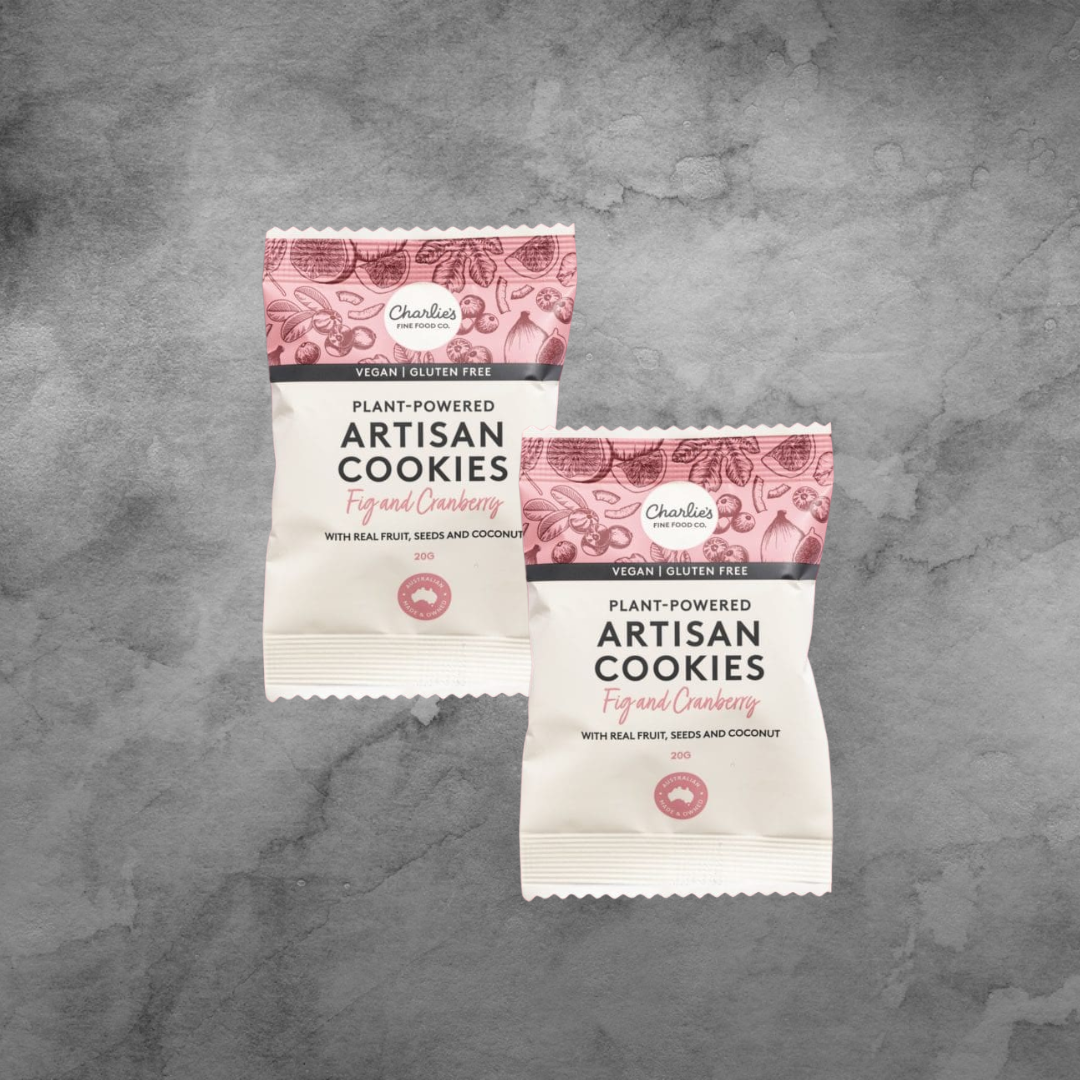 2 Charlies Fine Foods plant-powered fig & cranberry artisan fine foods 20g