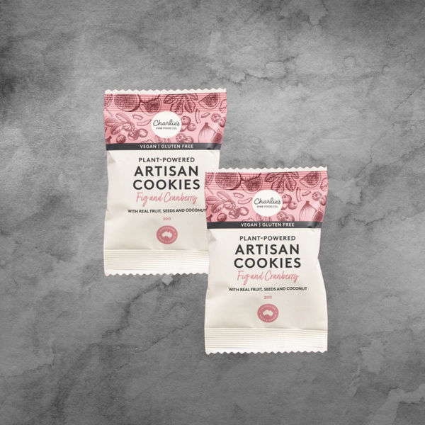 2 Charlies Fine Foods plant-powered fig & cranberry artisan fine foods 20g