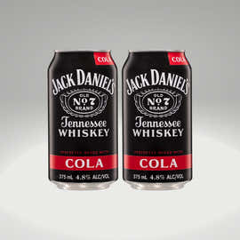 2 Jack Daniels Tennessee whiskey & cola 375ml