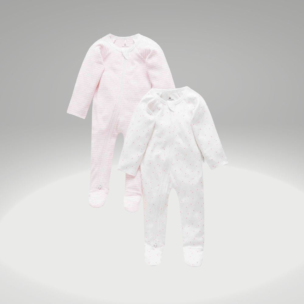2 Pure Baby Organic Growsuits - Sizes 000 or 00
