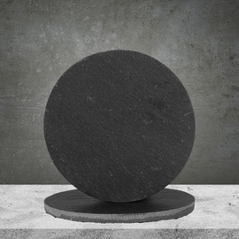 2 Round Glass Coaster - Marble Black
