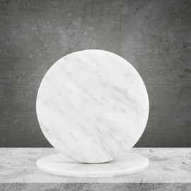 2 Round Glass Coaster - Marble White