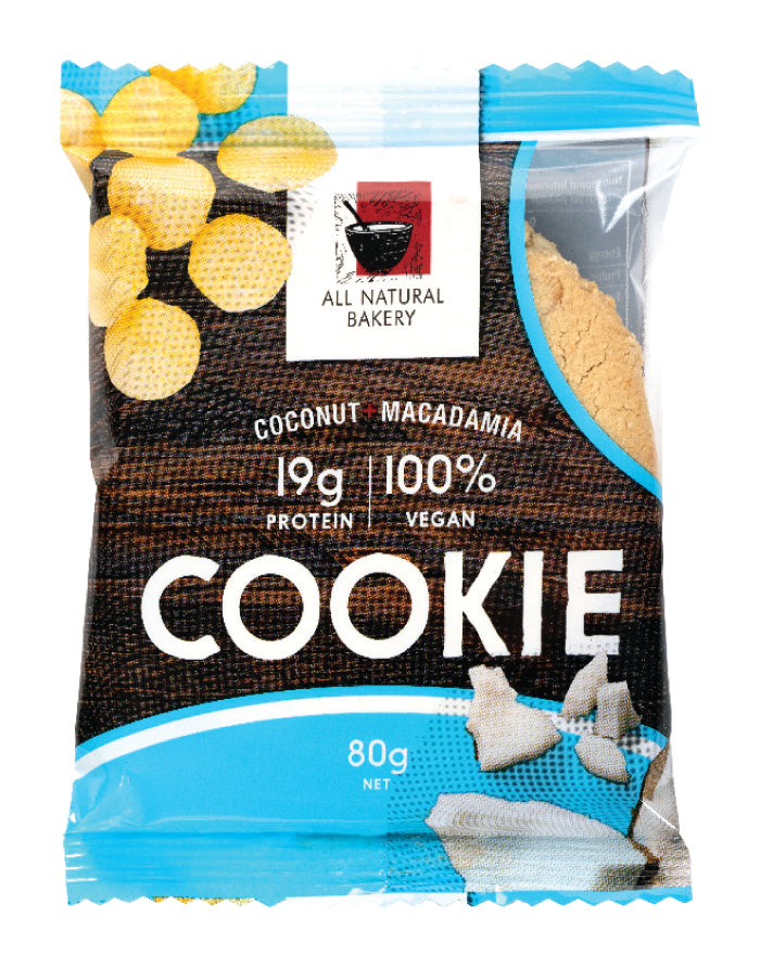 All Natural Bakery Vegan Protein Cookie Coconut Macadamia 80g