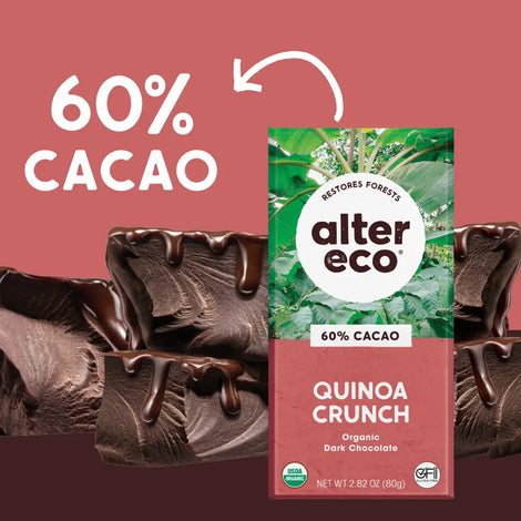 Alter Eco Organic Chocolate Deep Dark Quinoa Crunch