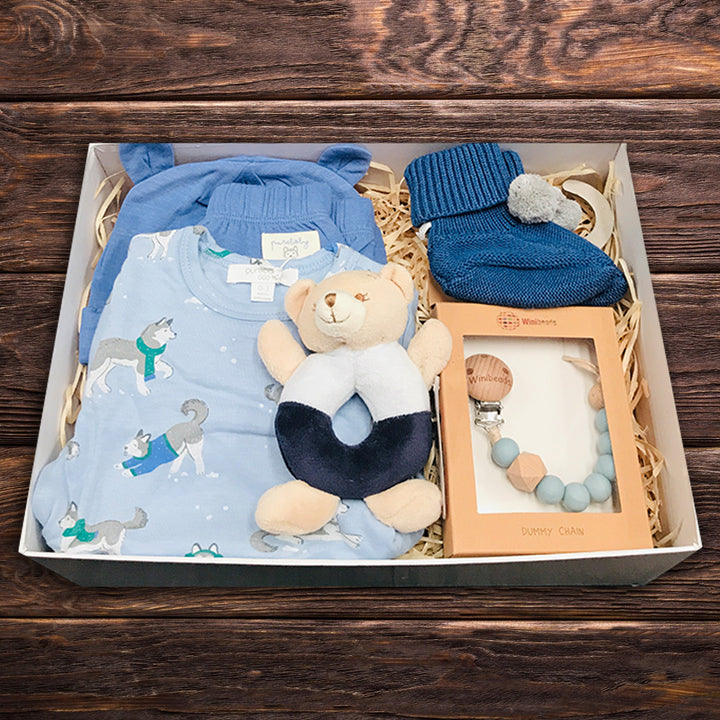 Baby Boy Snuggles Baby Hamper