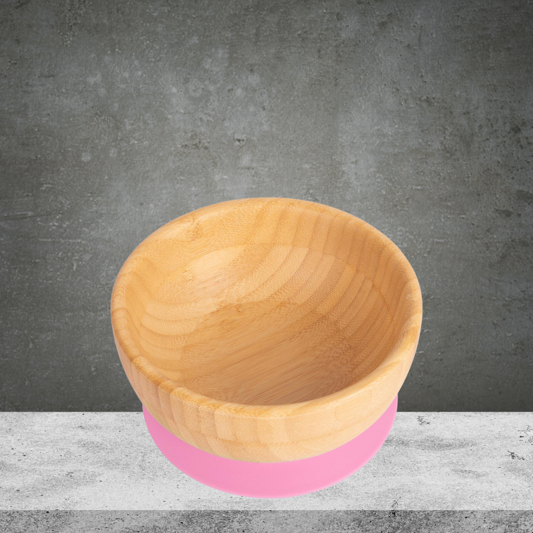 Bamboo Kids Suction Bowl - Pink