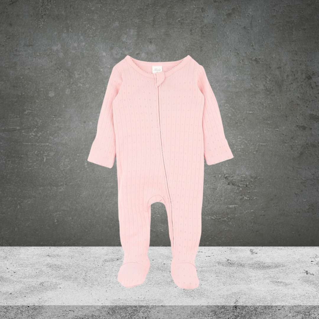 Bebe By Minihaha Blossom Organic Pointelle Ls Zipsuit