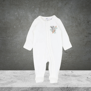 Bebe By Minihaha Charlie Koala Velour Zip Onesie Snow White
