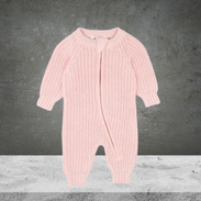 Bebe By Minihaha Pale Pink Knitted Zip Romper