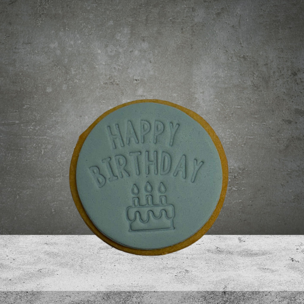 Blue Happy Birthday Handmade Cookie
