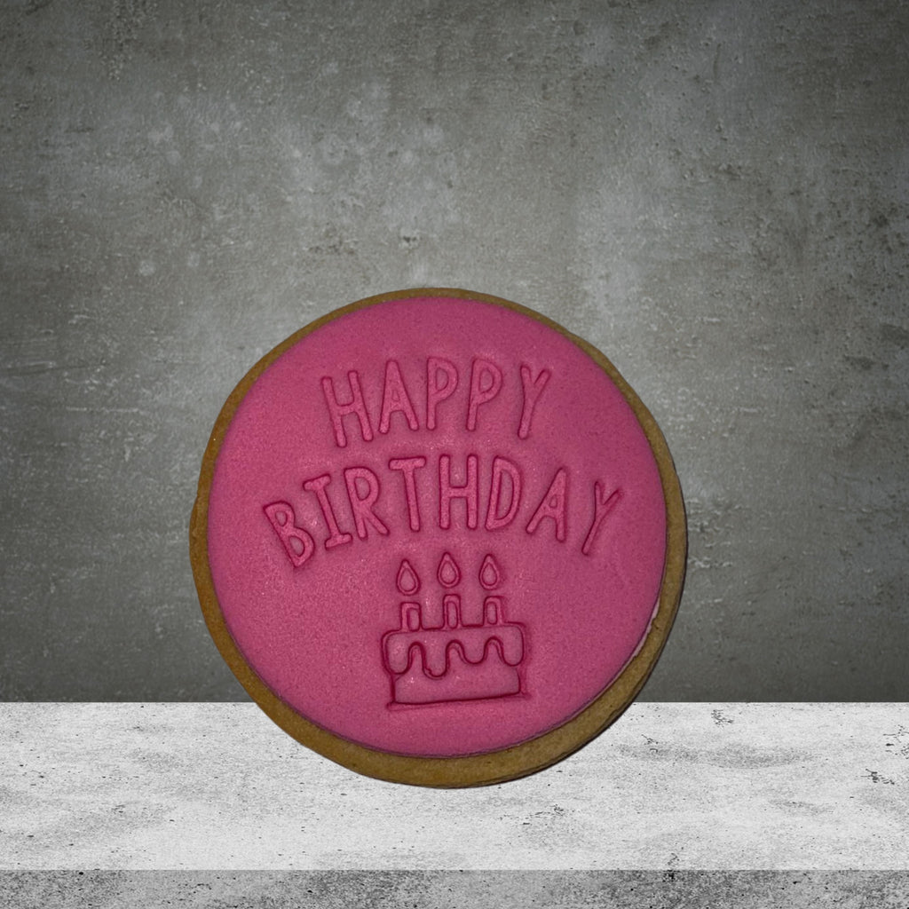 Pink Happy Birthday Handmade Cookie