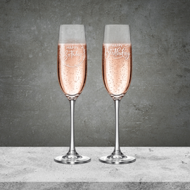 Birthday Rose Glass