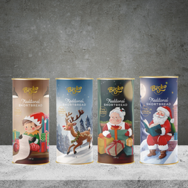 Bisko Traditional Short Breads Christmas Cylinder Tube 180g