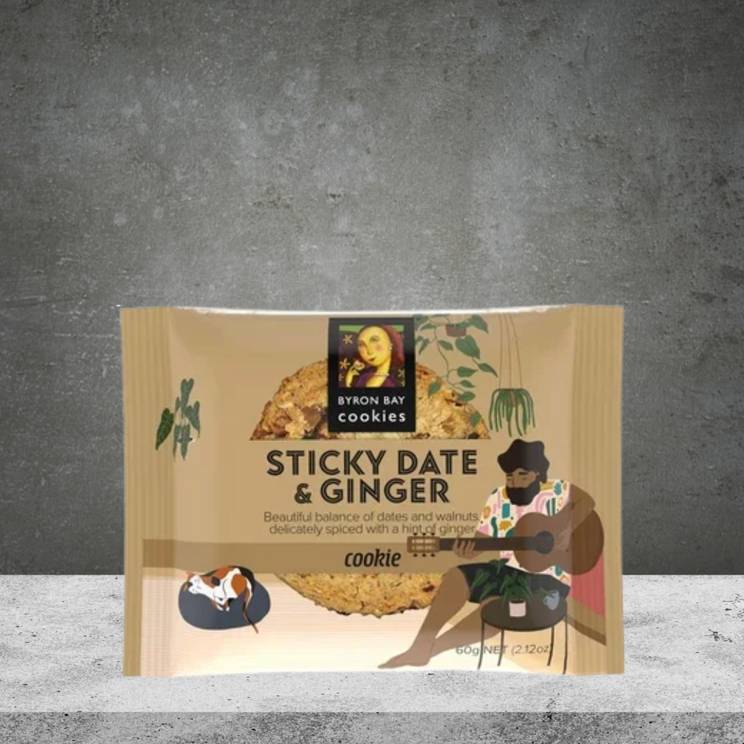 Byron Bay Cookies Sticky Date & Ginger Café Cookie 60g