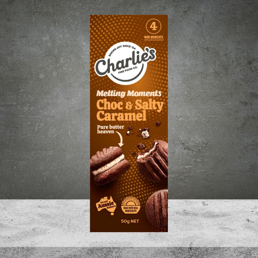 Charlies Fine Foods Chocolate & Salty Caramel Melting Moments 50g