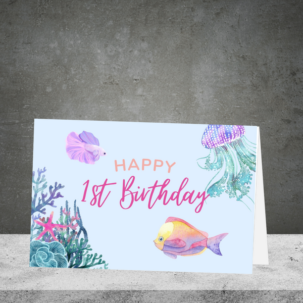 Happy 1st Birthday Girl Greeting Card