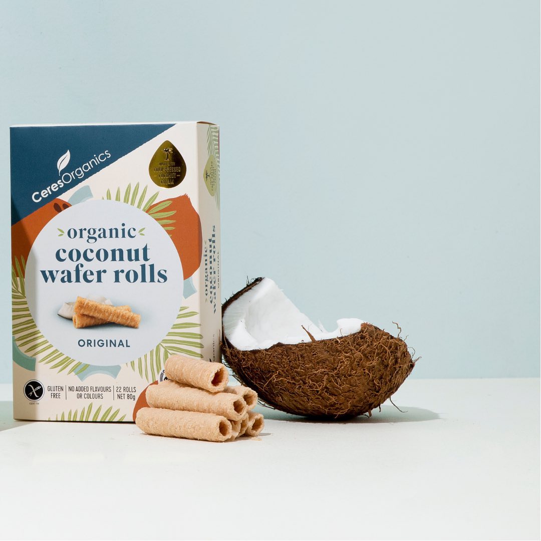 Ceres Organics Original Coconut Wafer Rolls 80g